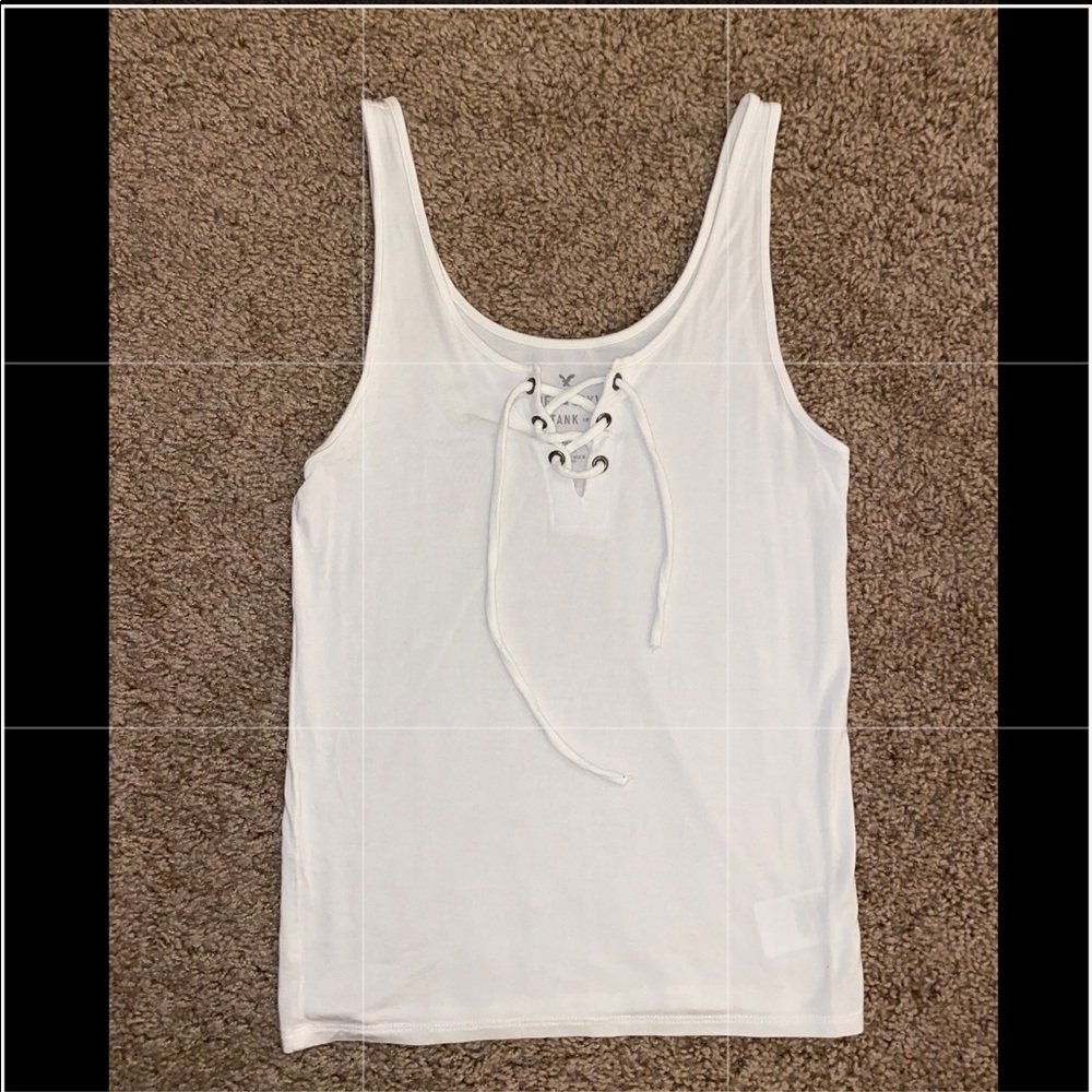 American Eagle White Tie Cropped Tank